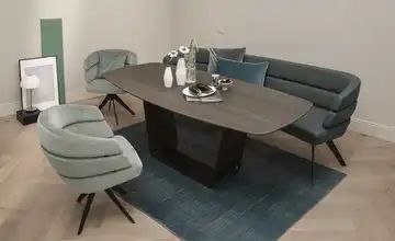 JOOP! Polster-Drehsessel Curves | Stone (Grau), 4-Fußstuhl