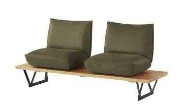 KOINOR Kufenbank Leder Schwof Drehfunktion inkl. Drehstopp Dunkelgrün