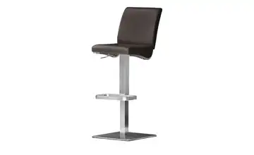 Barhocker Vittoria Leder Gestell eckig Braun