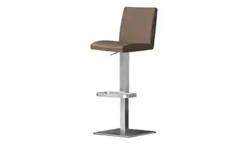 Barstuhl Elena Cappuccino Gestell eckig Leder