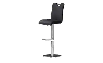 Barhocker Gulia Schwarz Gestell rund Leder