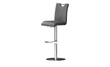 Barhocker Gulia Grau Gestell rund Kunstleder