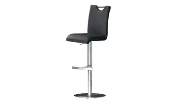 Barhocker Gulia Schwarz Gestell rund Kunstleder