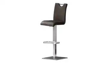 Barhocker Gulia Gestell eckig Leder Braun
