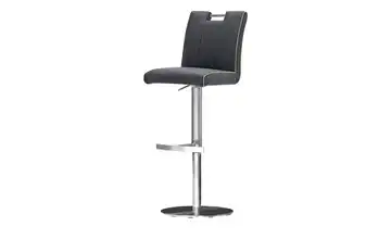 Barhocker Anna Kunstleder Gestell rund Schwarz