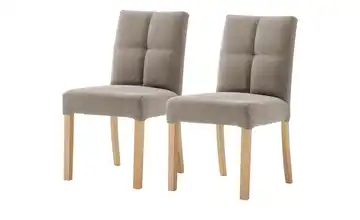 Woodford Esszimmerstuhl im 2er Set Mako Webstoff fein Buche natur Cappuccino