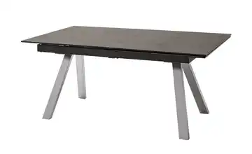 Keramiktisch ausziehbar Quinn Anthrazit edelstahlfarben, gebürstet