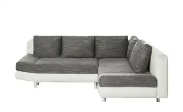 smart Ecksofa weiß/grau - Kunstleder/Webstoff Mila