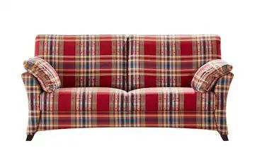 Sofa 3-sitzig rot/kariert - Webstoff Mikado