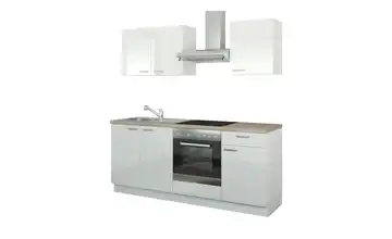 Küchenzeile mit Elektrogeräten Binz Weiß, Hochglanz Weiß Ausführung rechts