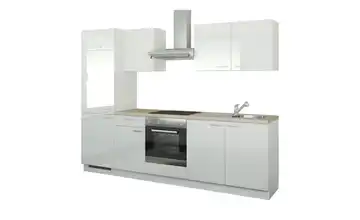 Küchenzeile mit Elektrogeräten Aachen Weiß, Hochglanz Weiß Ausführung links