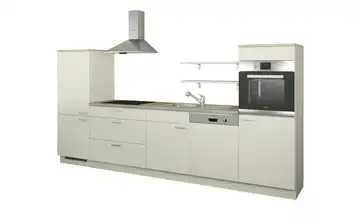 Küchenzeile ohne Elektrogeräte Kassel Creme, matt Magnolia (Creme) Ausführung links
