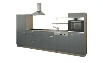 Küchenzeile ohne Elektrogeräte Kassel Anthrazit, matt Anthrazit / Bergeiche (Nachbildung) Ausführung links