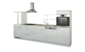 Küchenzeile ohne Elektrogeräte Kassel Weiß, Hochglanz Weiß Ausführung links