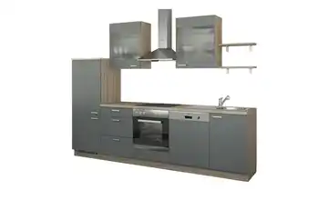 Küchenzeile ohne Elektrogeräte Hamburg Anthrazit, matt Anthrazit / Bergeiche (Nachbildung) Ausführung links