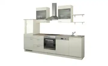 Küchenzeile ohne Elektrogeräte Hamburg Creme, Hochglanz Magnolia (Creme) Ausführung links