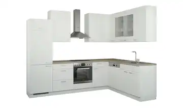 Winkelküche ohne Elektrogeräte München Weiß, matt Weiß Ausführung links