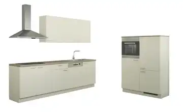 Küchenzeile ohne Elektrogeräten Chemnitz Creme, matt Magnolia (Creme) Ausführung rechts