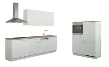 Küchenzeile ohne Elektrogeräten Chemnitz Weiß, matt Weiß Ausführung rechts