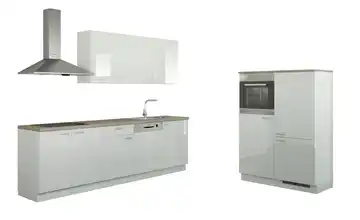 Küchenzeile ohne Elektrogeräten Chemnitz Weiß, Hochglanz Weiß Ausführung rechts