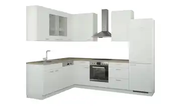 Winkelküche ohne Elektrogeräte München Weiß, matt Weiß Ausführung rechts
