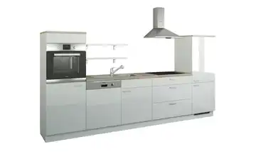 Küchenzeile ohne Elektrogeräte Kassel Weiß, Hochglanz Weiß Ausführung rechts
