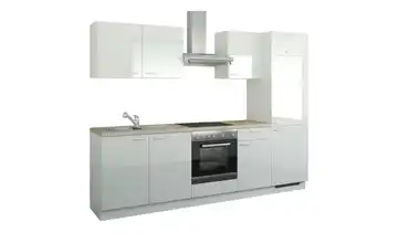 Küchenzeile mit Elektrogeräten Aachen Weiß, Hochglanz Weiß Ausführung rechts