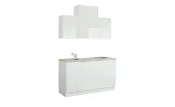 Küchenzeile mit Elektrogeräten Aue Weiß, Hochglanz Weiß Ausführung rechts