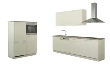 Küchenzeile ohne Elektrogeräten Chemnitz Creme, matt Magnolia (Creme) Ausführung links