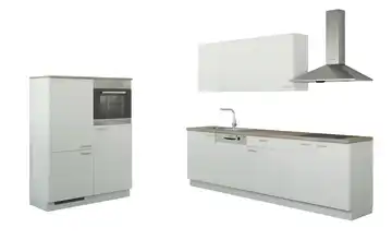 Küchenzeile ohne Elektrogeräten Chemnitz Weiß, matt Weiß Ausführung links