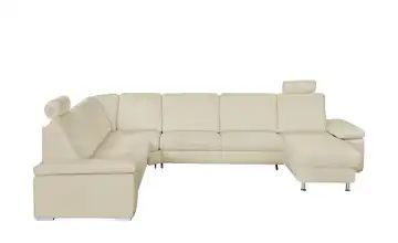 meinSofa Wohnlandschaft creme - Leder Elsa