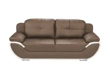 smart Design-Schlafsofa grau-braun/weiß - Kunstleder Adina