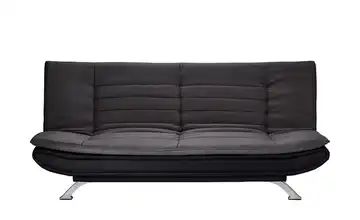 Schlafsofa schwarz/grau - Kunstleder/Webstoff Melissa