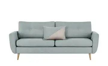 finya Retro-Sofa 3-sitzig mintgrün - Webstoff Harris