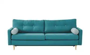 finya Design-Schlafsofa 3-sitzig türkis - Webstoff Pure