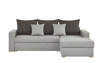 smart Ecksofa hellgrau/grau - Flachgewebe Anna