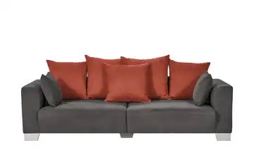 smart Big Sofa grau-braun - Flachgewebe Tonja
