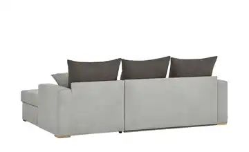 smart Ecksofa hellgrau/grau - Flachgewebe Anna
