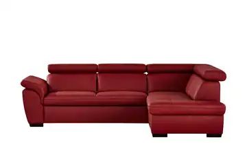 uno Ecksofa aus Leder bordeaux - Leder Samantha