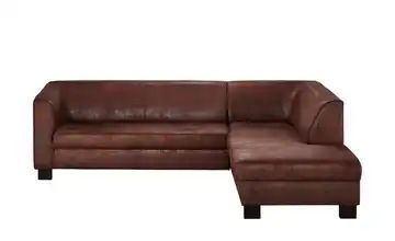 smart Ecksofa dunkelbraun - Mikrofaser Tiffy