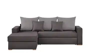 smart Ecksofa grau-braun/grau - Flachgewebe Anna