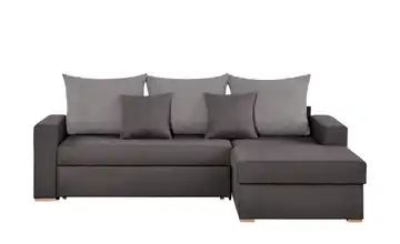 smart Ecksofa braun/grau - Flachgewebe Anna
