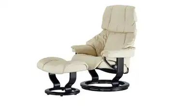 Stressless Relaxsessel mit Hocker creme - Leder Reno S