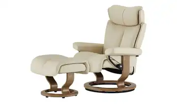 Stressless Relaxsessel mit Hocker Leder Magic L Classic L Creme Eiche