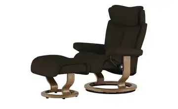 Stressless Relaxsessel mit Hocker Leder Magic L Classic L Braun Eiche