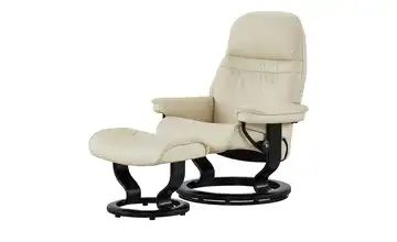 Stressless Relaxsessel mit Hocker creme - Leder Sunrise S