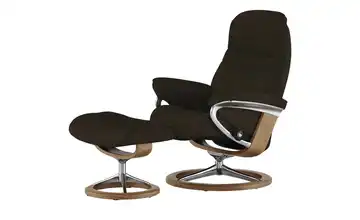 Stressless Relaxsessel mit Hocker Leder Sunrise S Signature S Braun Eiche