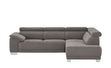 Ecksofa grau-braun - Webstoff Chocolo
