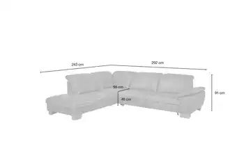 Leder-Ecksofa braun - Leder Raica