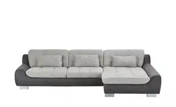 Ecksofa anthrazit/grau - Mikrofaser/Webstoff Sandra